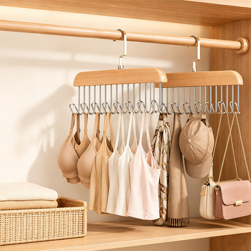 Men'S Accessories Wardrobe - Cintres à cravates en bois support