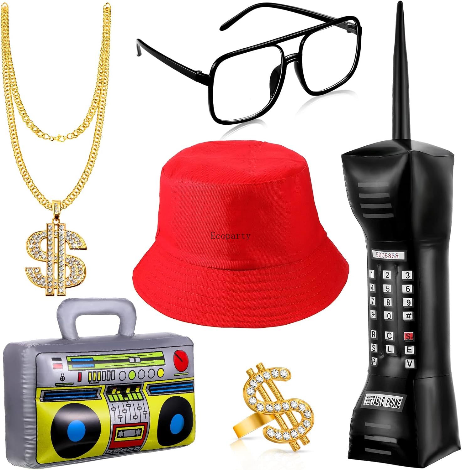 Men'S Accessories In The 90S - Halloween 6 pièces 80s 90s Hip