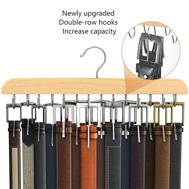 Men'S Accessories Wardrobe - Porte-ceinture en bois pour femmes, cintres