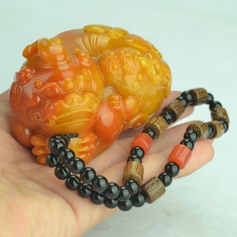 Men Accessories For Hand - Collier pendentif Huang Longyu Pixiu naturel