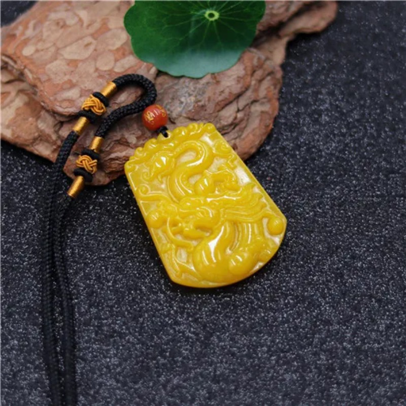 Pendentif Dragon Jade jaune ch - Men Accessories For Hand avis et prix