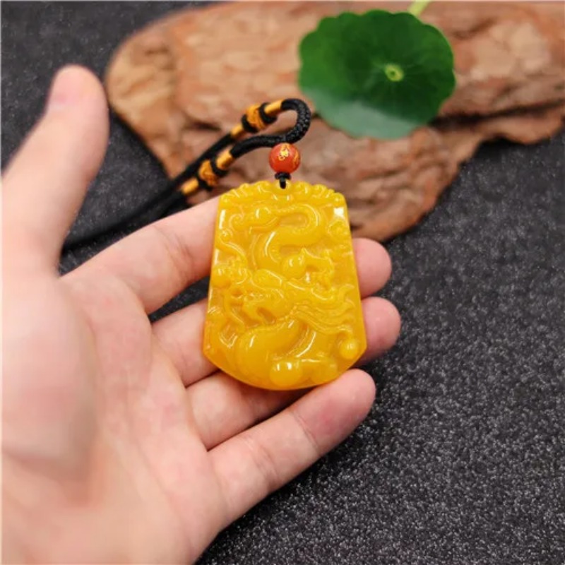 Pendentif Dragon Jade jaune ch - Men Accessories For Hand avis et prix