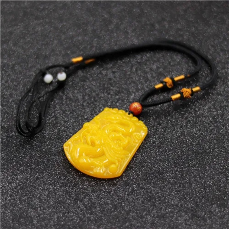 Pendentif Dragon Jade jaune ch - Men Accessories For Hand avis et prix