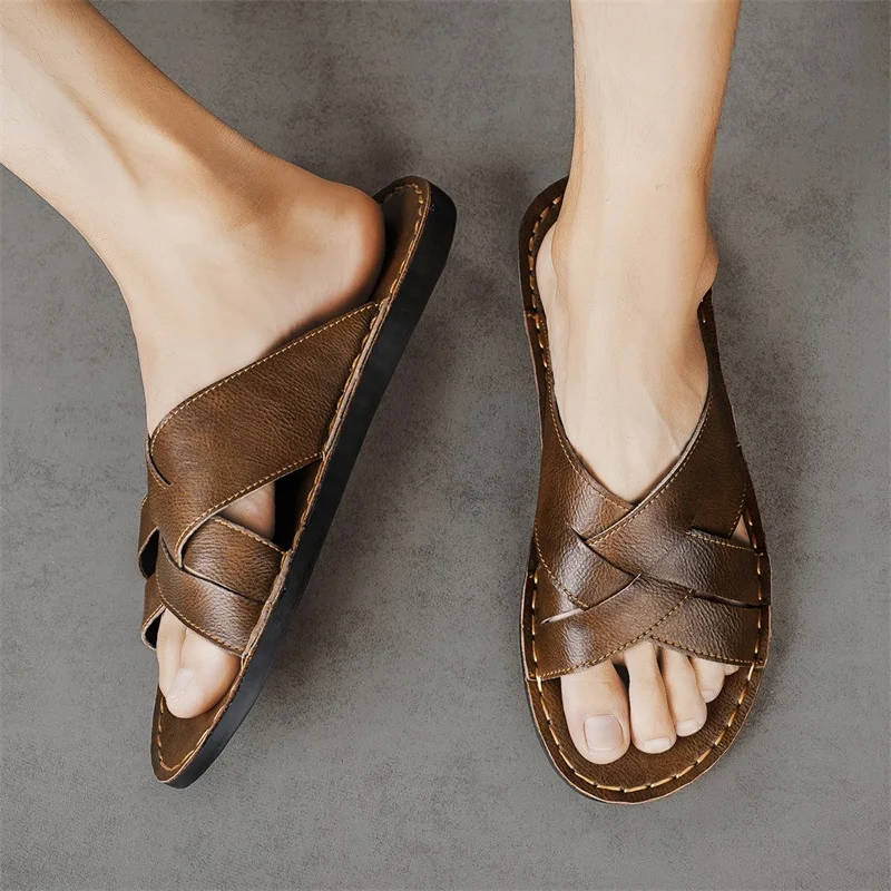 Sandales décontractées en cuir - Men'S Accessories Leather avis et prix