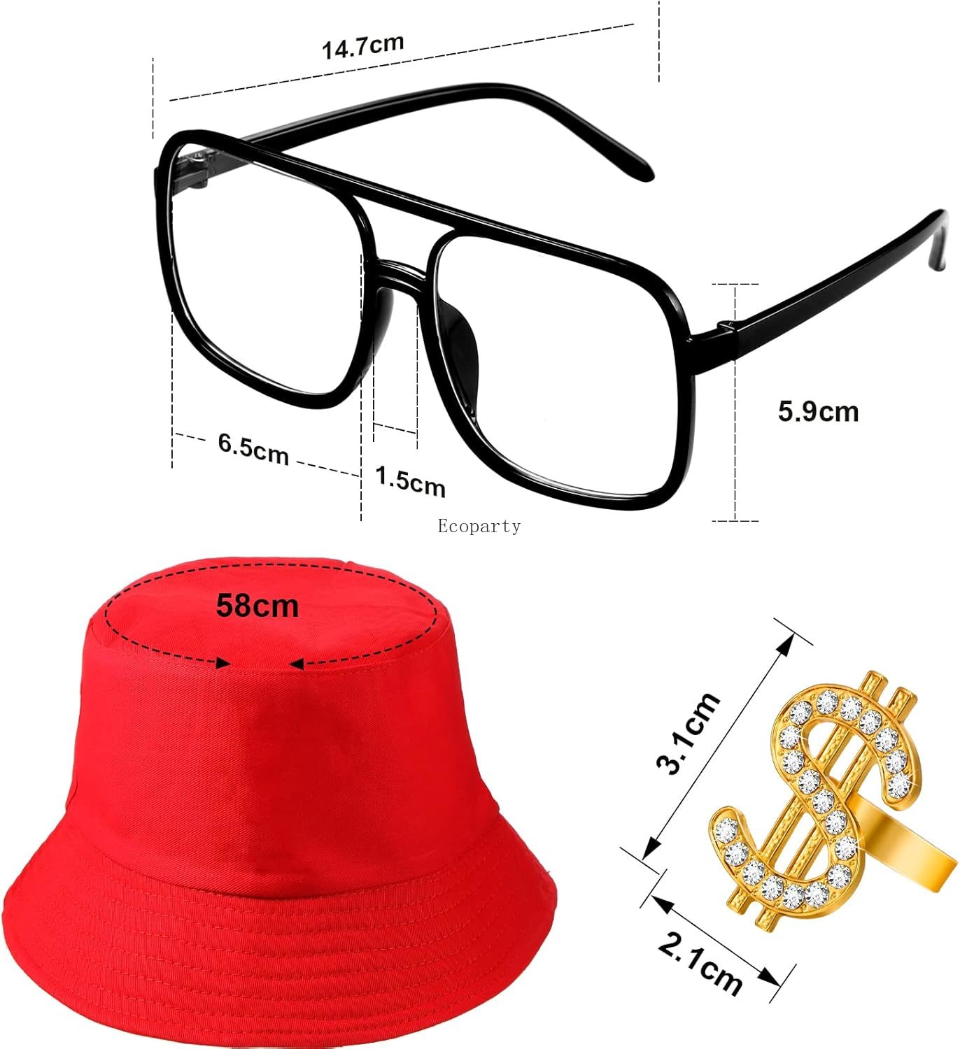 Halloween 6 pièces 80s 90s Hip - Men'S Accessories In The 90S avis et prix
