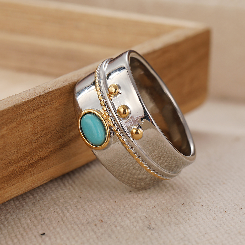 Bague large en turquoise synth - Men'S Vacation Accessories avis et prix