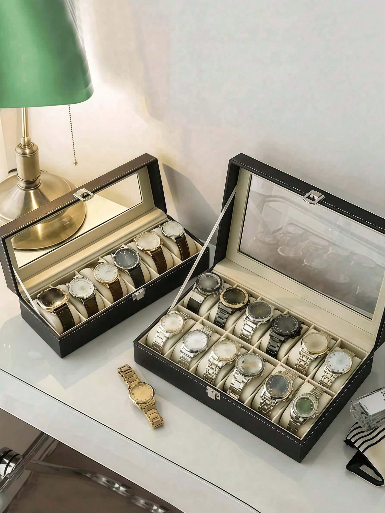 Boîte à montres en cuir avec s - Men'S Accessories Rack avis et prix